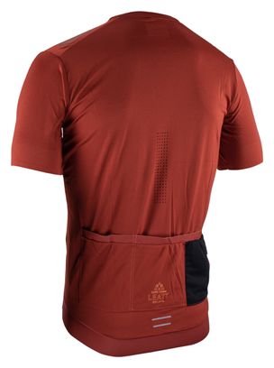 Maillot Manches Courtes Leatt MTB Trail 3.0 Lava Rouge