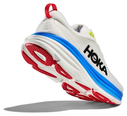 Hoka One One Bondi 8 White Multi-color Men's Running Shoes