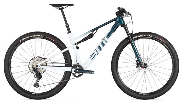 VTT Tout-Suspendu BMC Fourstroke Three Shimano SLX 12V 29'' Bleu Dark Petrol Blanc Sand 2024