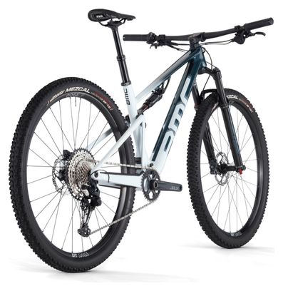 VTT Tout-Suspendu BMC Fourstroke Three Shimano SLX 12V 29'' Bleu Dark Petrol Blanc Sand 2024