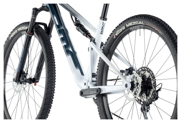 BMC Fourstroke Three Full Suspension MTB Shimano SLX 12S 29'' Dark Petrol Blue Sand White 2024