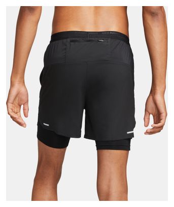 Pantalón Corto Nike Stride 5in 2 en 1 Negro Hombre