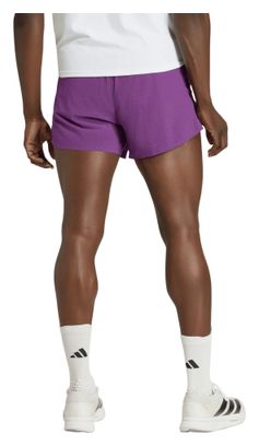 Pantalones cortos adidas Adizero Road to Records 3in violeta/dorado para hombre