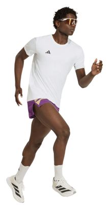 Pantalones cortos adidas Adizero Road to Records 3in violeta/dorado para hombre