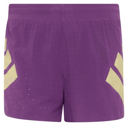 Pantalones cortos adidas Adizero Road to Records 3in violeta/dorado para hombre