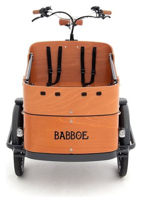 Vélo Cargo Triporteur Électrique Babboe Curve Mountain Enviolo NuVinci 500 Wh 20/26'' Gris Anthracite Marron