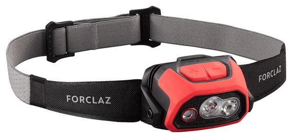 Linterna frontal recargable Forclaz HL900 de 600 lúmenes Rojo/Negro