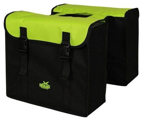 Greenlands Sac double  noir-vert. taille 38x34x13cm. capacité totale 35L