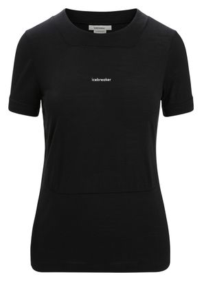T-shirt Manches Courtes Mérinos Femme Icebreaker ZoneKnit Noir