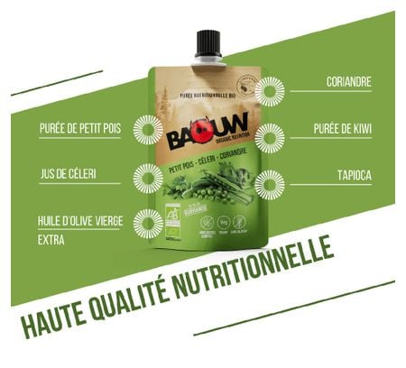 Eco-Recharge Purée Bio Baouw Petit Pois-Céleri-Coriandre 330g