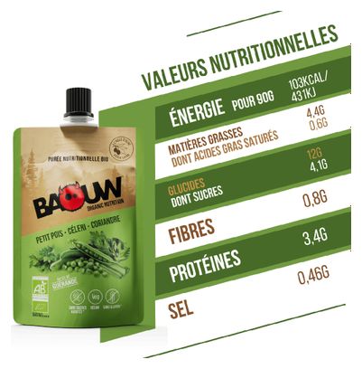 Eco-Recharge Purée Bio Baouw Petit Pois-Céleri-Coriandre 330g