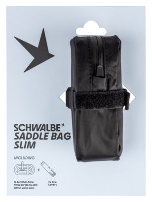 Bolsa de sillín Schwalbe Slim + cámara Aerothan 700x28/35 mm (Presta 80 mm) + 2 palancas de cubiertas