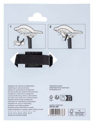 Bolsa de sillín Schwalbe Slim + cámara Aerothan 700x28/35 mm (Presta 80 mm) + 2 palancas de cubiertas