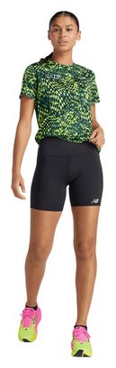 Camiseta de manga corta New Balance London Edition RC Essential Printed amarilla/verde para mujer