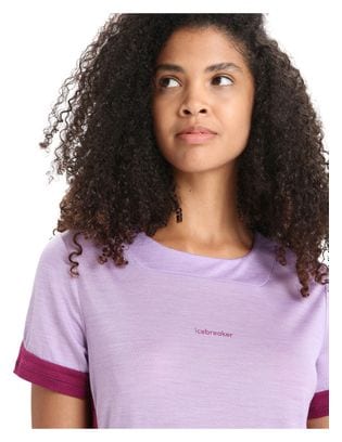 Camiseta de manga corta Icebreaker ZoneKnit Purple/Pink Merino para mujer