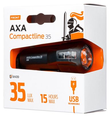 AXA phare Compactline usb 35 lux noir