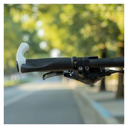 Paire de poignées de vélo avec cornes - Blanc