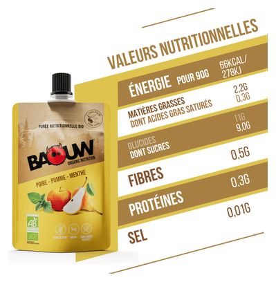 Baouw Organic Energy Puree Peer-Appel-Munt 90g