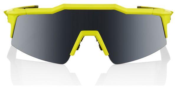 Glasses 100% Speedcraft SL Soft Tact Banana Black / Glasses Black Mirror