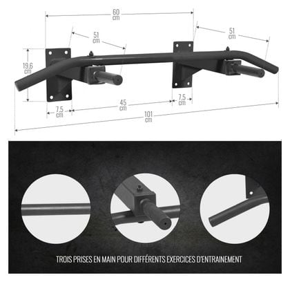 Barre de traction murale noire