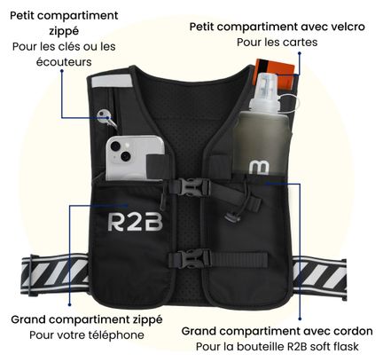 Gilet d'hydratation avec Bouteille Soupple (500 ML) - Running vest + Soft Flask