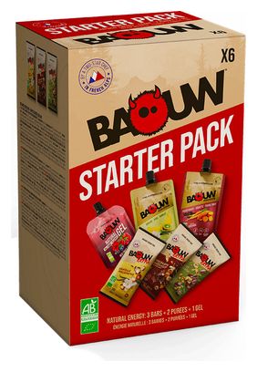 Pack Baouw Starter (3 barritas extra + 2 purés + 1 gel natural)