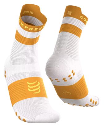 Compressport Pro Racing V4.0 Run High Socks, White/Orange