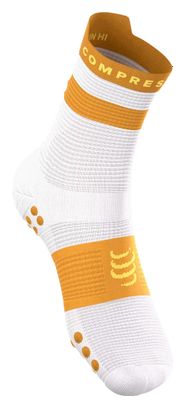 Compressport Pro Racing V4.0 Run High Socks, White/Orange