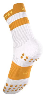 Compressport Pro Racing V4.0 Run High Socks, White/Orange