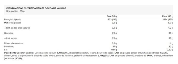 Protein Plus Bar 30% (15x55g) - Powerbar - Coconut Vanille -  Barres Protéinées
