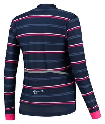 Veste Velo Hiver Rogelli Stripe - Femme - Bleu/Rose