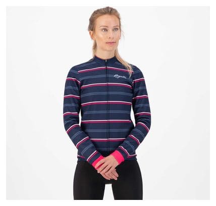 Veste Velo Hiver Rogelli Stripe - Femme - Bleu/Rose