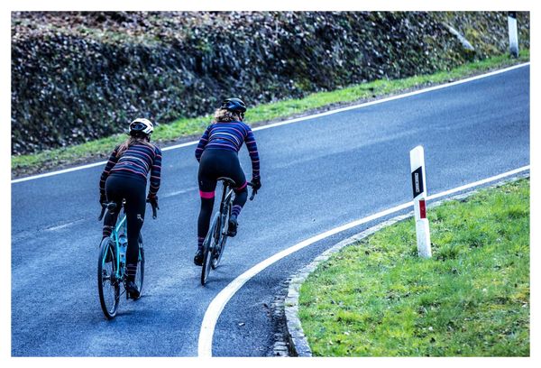 Veste Velo Hiver Rogelli Stripe - Femme - Bleu/Rose