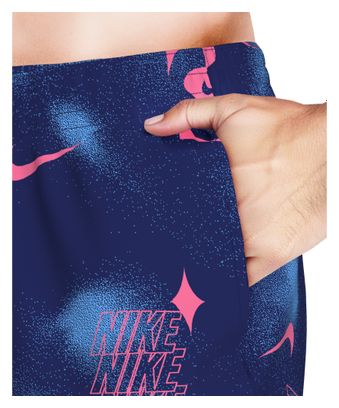 Nike Swim Multi Print Short Blue Homme