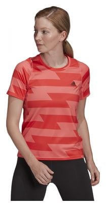 Maillot manches courtes adidas Run Fast Rouge Femme