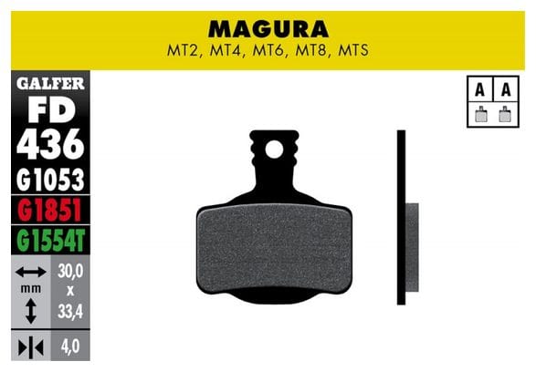 GALFER Metal Brake Pads Compatible MAGURA MT2 / MT4 / MT6 / MT8 / MTS Red ADVANCED