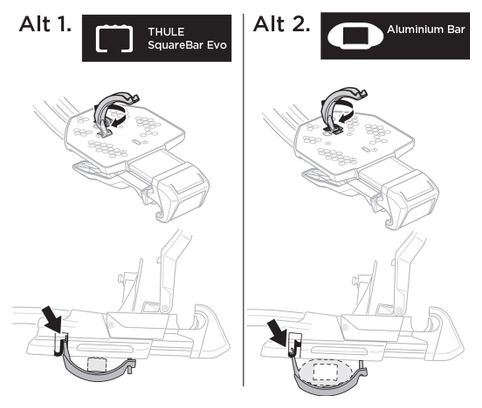 Kit d'Adaptateurs Thule FastRide/TopRide Around-the-bar Adapter pour Porte-Vélo sur Toit Thule FastRide et TopRide