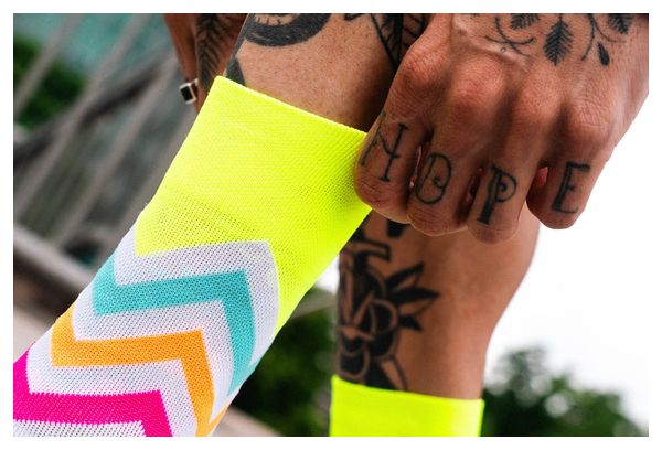Chaussettes Incylence Running Volts Jaune/Rose
