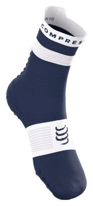 Compressport Pro Racing V4.0 Run High Socks, Blue/White