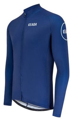 Maillot de cyclisme homme essentiel à manches longues - Marine