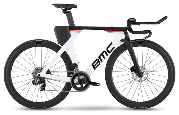 Vélo de Triathlon BMC Timemachine 01 Disc Two Sram Rival eTap AXS 12V 700 mm Blanc Noir 2022