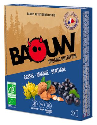 Organic energy bar Baouw Cassis-Almond-Gentian 25g
