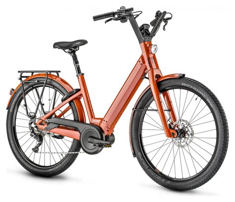 Vélo de Ville Électrique Moustache Lundi 27.1 Shimano Deore 10V 400 Wh 27.5'' Orange Terracotta