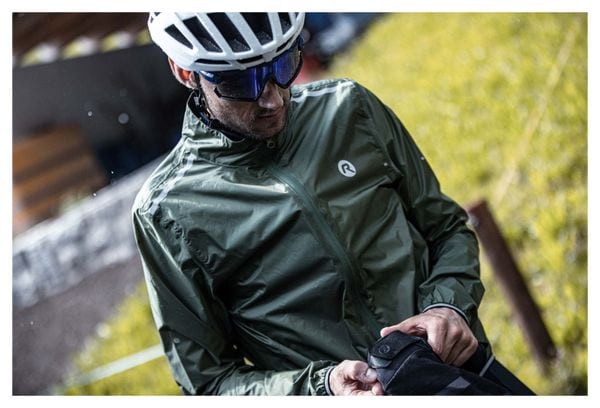 Veste Velo Pluie Vent Rogelli Essential - Homme - Vert militaire