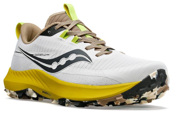 Saucony Peregrine 13 White Yellow Trail Shoes