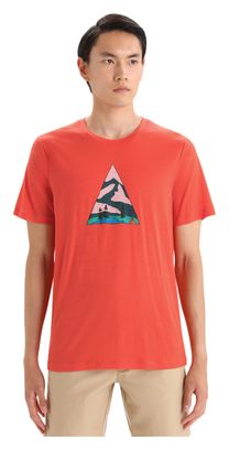 Icebreaker Tech Lite II Camping Grounds Orange Merino Short Sleeve T-Shirt