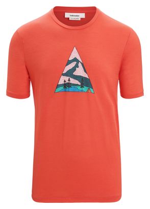 Camiseta de manga corta Icebreaker Tech Lite <p> <strong>II Camping Grounds</strong></p>Naranja <p>Merino</p>