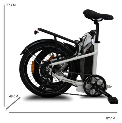 Vélo pliant électrique URBANBIKER MINI T 20' blanc - Batterie 540Wh Moteur 250W / 155-175 cm