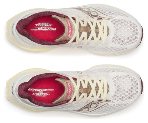 Saucony Endorphin Speed 5 hardloopschoenen, wit/bruin, dames