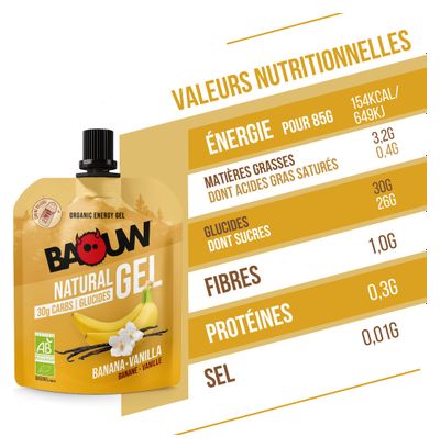 Baouw Natural Banana / Vanilla Energy Gel 85 grams